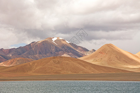 蓝天白云湖西藏阿里地区自然风光背景