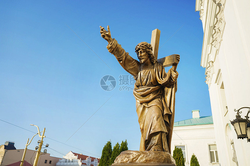 白俄罗斯教堂内雕塑图片