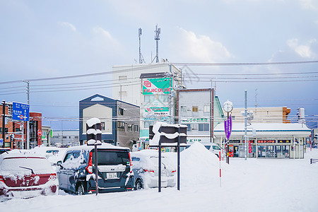 日本福岛冬景日本北海道富良野背景