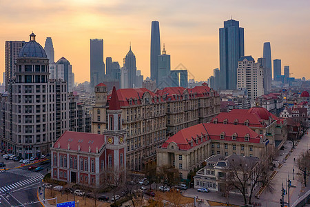 深圳城市天津租界区老建筑群背景