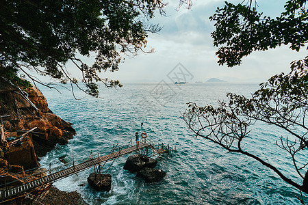 海阔天空香港西环泳棚海岸背景