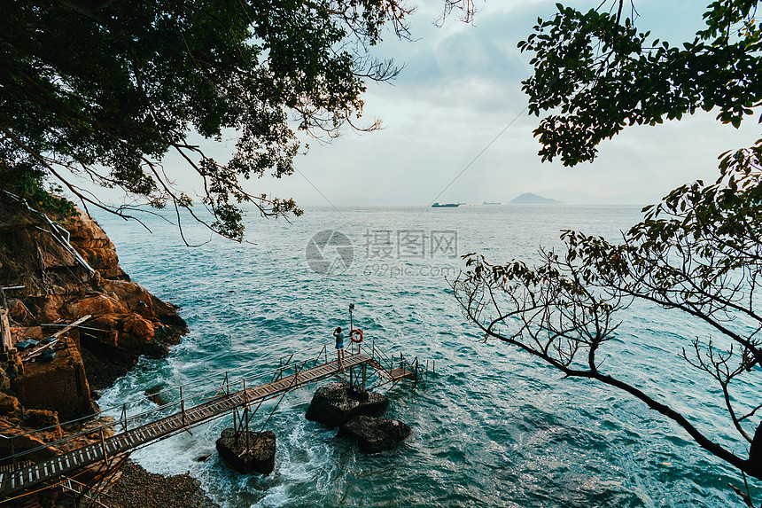 香港西环泳棚海岸图片