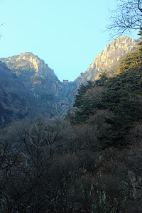 山水树木泰山十八盘背景