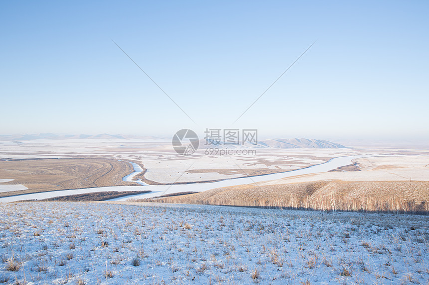 冬季内蒙古边防线风光图片