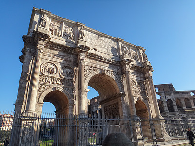 古代欧洲罗马君士坦丁凯旋门背景