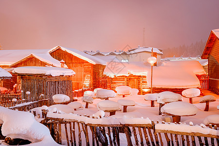 雪乡夜景图片