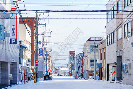 日本北海道小樽街景背景图片