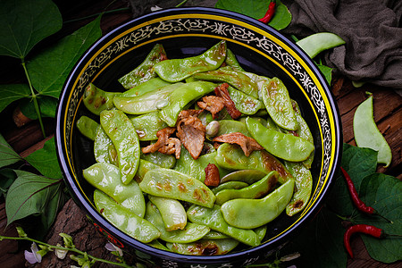 腊肉炒扁豆腊肉炒扁豆高清图片