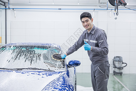 汽车肥皂泡清洗高清图片