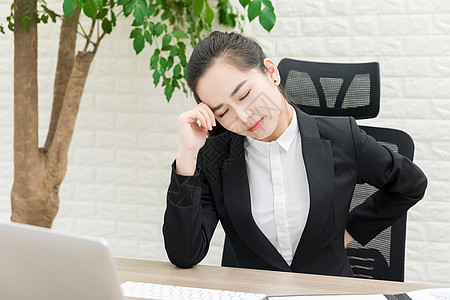 苦恼女性职场商务女性不适背景