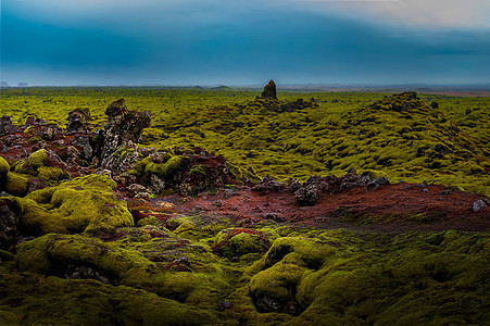 冰岛火山岩地质植被背景图片