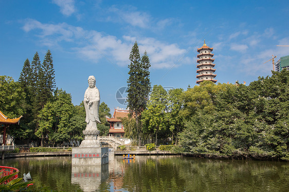 福州西禅寺中心湖图片