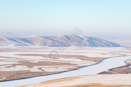 贝尔内蒙古冬季雪原风光背景