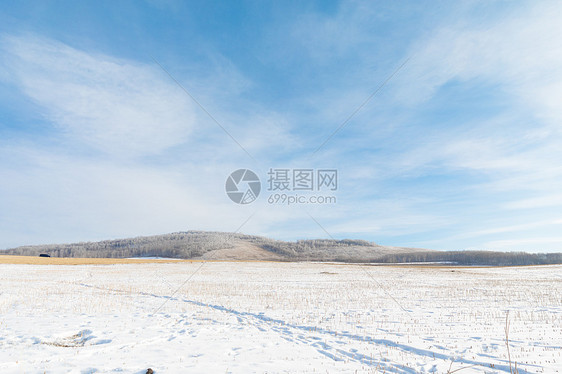 冬季辽阔雪地雪景图片