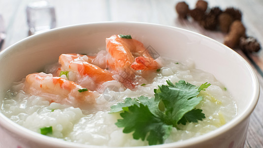 鲜虾海鲜粥主食鲜虾高清图片