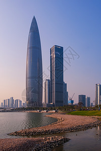 平安金融中心广东深圳湾公园海边地标建筑背景