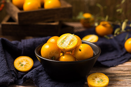 新鲜的金桔蔬果小金橘高清图片
