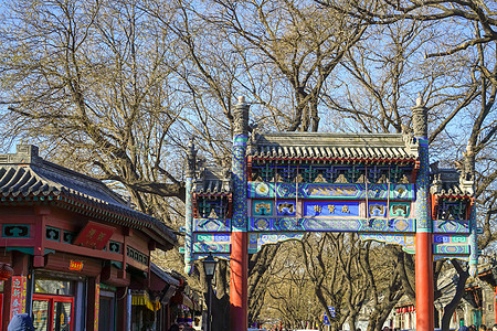 北京孔庙国子监博物馆建筑外景高清图片
