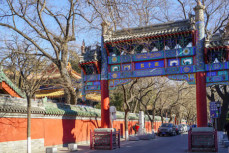 北京旅游北京国子监古牌坊背景