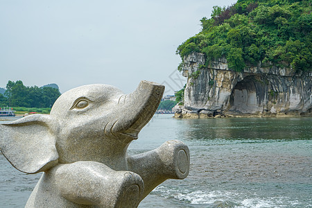 桂林象山毛笔字桂林象山公园地标背景