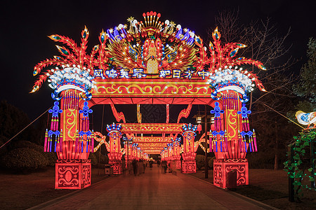 西安大唐芙蓉园灯会夜景背景图片