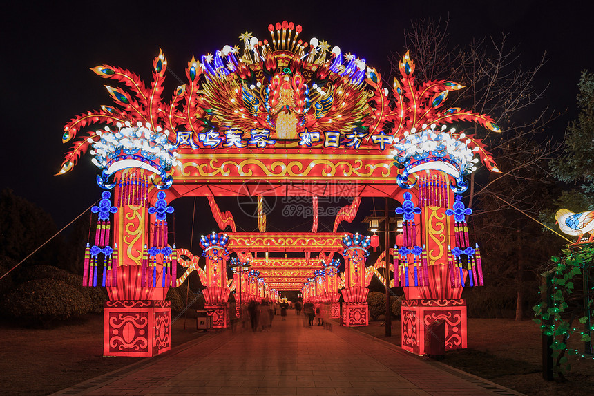 西安大唐芙蓉园灯会夜景图片