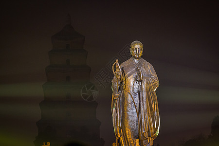 西安大唐不夜城玄奘法师雕像图片