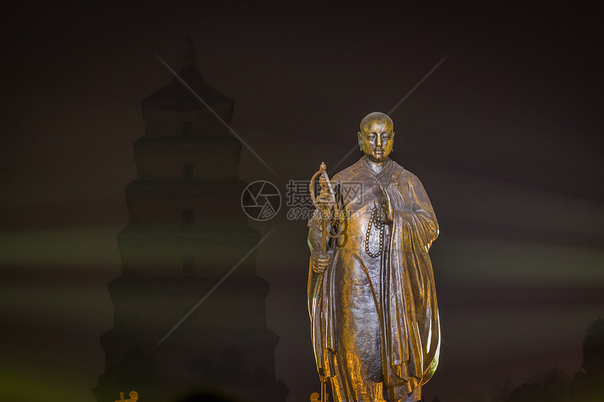 西安大唐不夜城玄奘法师雕像图片