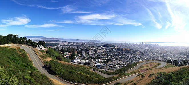 美国西部行旧金山远眺背景图片