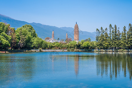 古式木窗云南大理崇圣寺背景