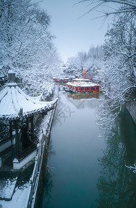 雪后扬州城雪中长城高清图片