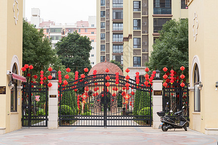 春节小区装饰背景图片