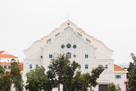 侨福楼集美学村南福堂建筑楼背景