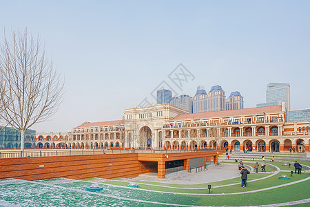 天津建筑素材天津五大道民园广场背景