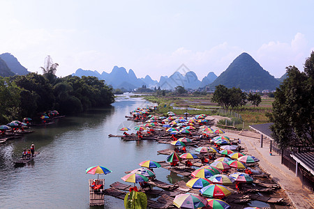 竹筏漓江桂林漂流背景