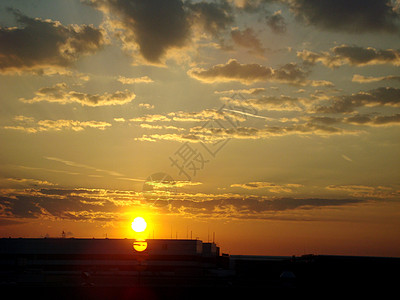 法国法兰克福机场清晨景象高清图片