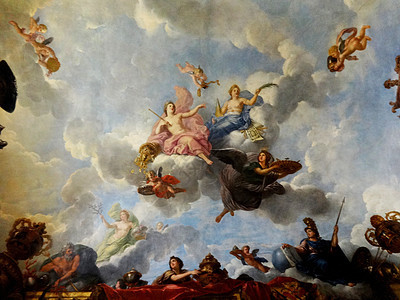 法国凡尔赛宫的天花板油画图片
