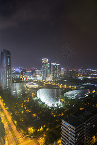 成都市金融城双子塔夜景背景图片