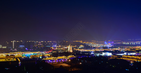 流光溢彩西安大雁塔夜景背景