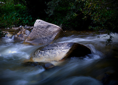 阴山岩画青海玉树嘉那玛尼石堆背景