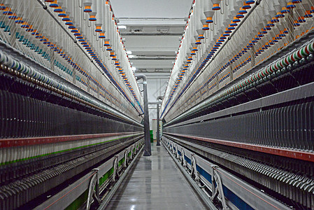 现代纺织厂纺纱机纺织车间高清图片素材