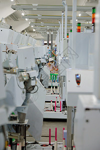 现代纺织厂纺织仪器工厂高清图片素材