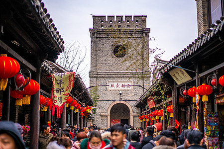 徐州东站江苏徐州窑湾古城新年风光背景