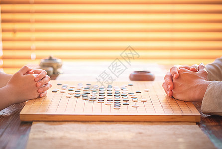 围棋棋子两人下围棋背景