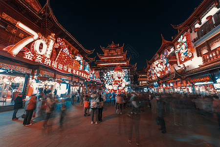 上海城隍庙夜景图片
