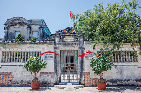 汕头牛肉潮汕汕头老城古建筑背景