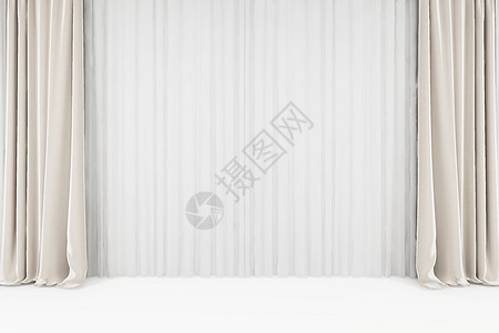 淡白色窗帘图片