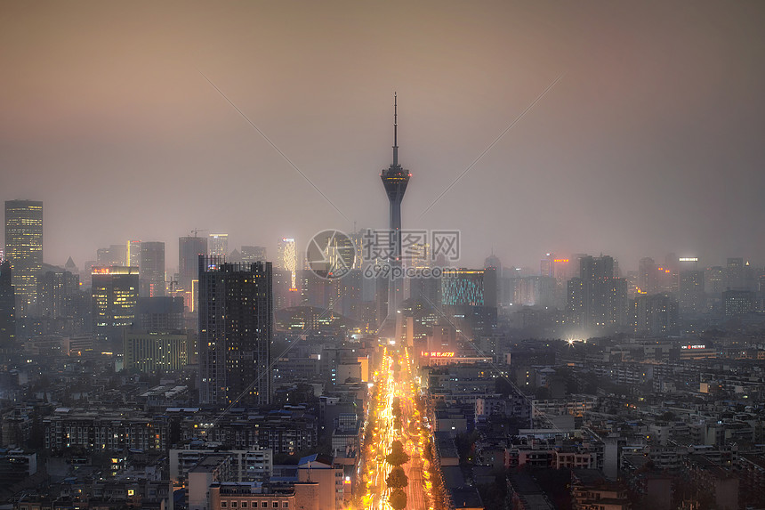 成都市武侯区夜景电视塔图片