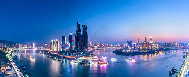 重庆市夜景重庆市两江交汇全景背景