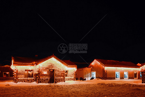 东北雪乡夜景图片